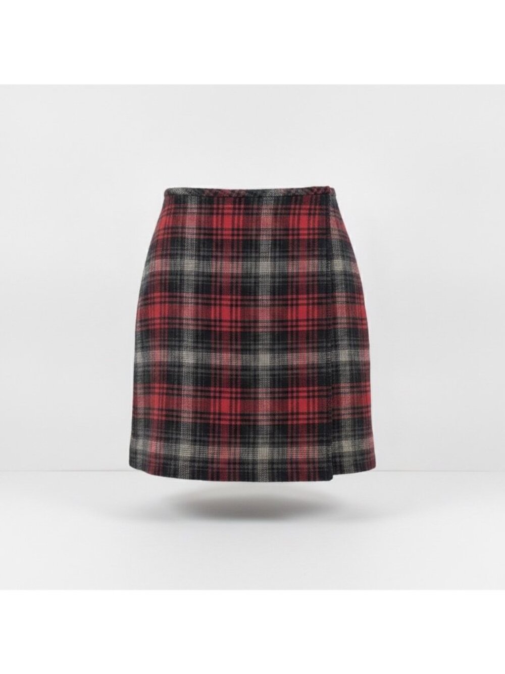 Eddie Bauer Womens Red & Black Wool Plaid Skirt Classic Style Size 10
